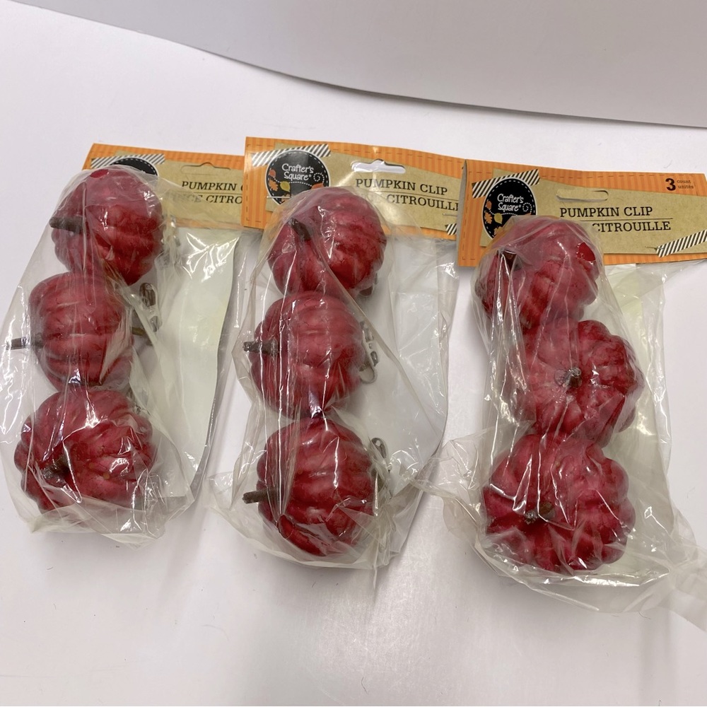 Pumpkin Clips Craft Decorating Supplies (9) Fall Halloween Thanksgiving NEW